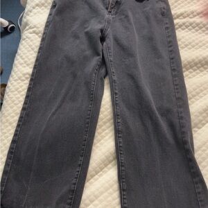 SHEIN Women's Charcoal Straight Leg Jeans